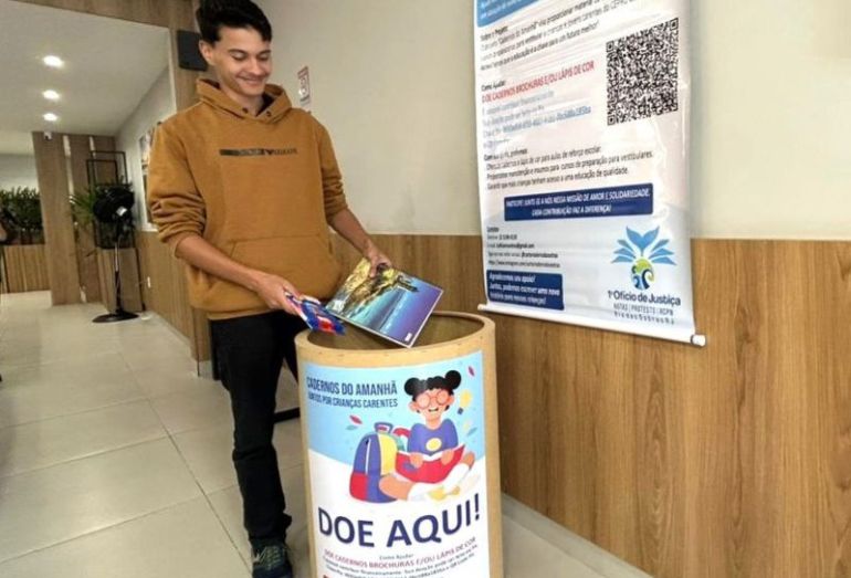 Cartório de Rio das Ostras promove campanha para arrecadar materiais escolares para estudantes do Cepro