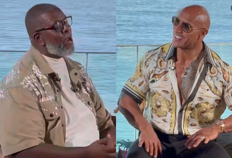 Péricles recebe The Rock em roda de samba e considera parceria com ator no cinema: “Quem sabe um dia”